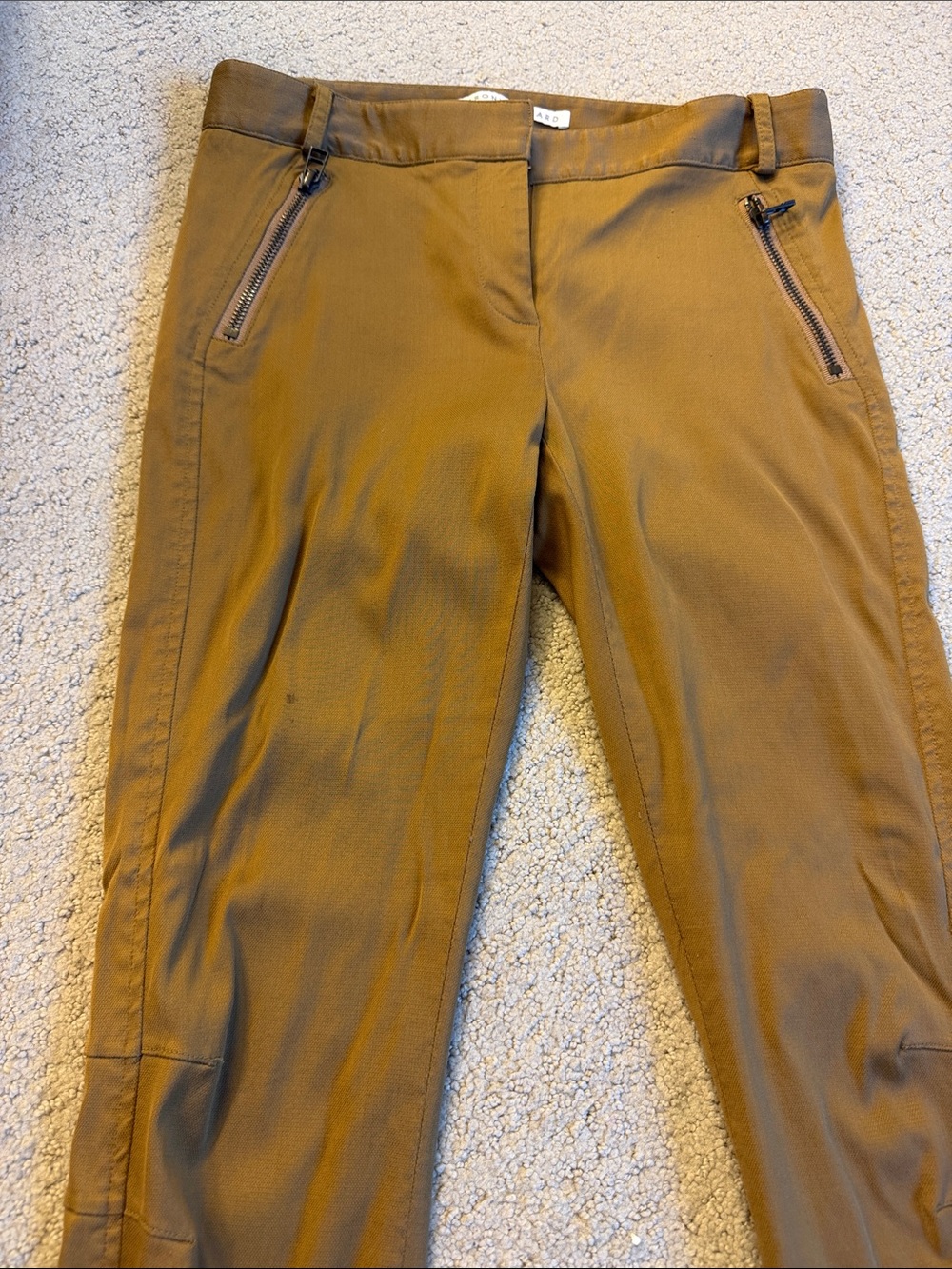 Veronica Beard Skinny Pants in Mustard Brown